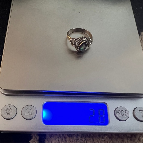 ❤️ Mystic Topaz Teardrop Sterling  Silver Bohemian Ring Size 6 - Picture 15 of 16